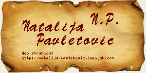 Natalija Pavletović vizit kartica